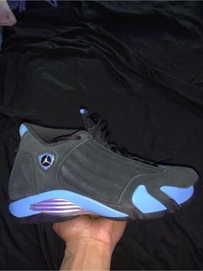 Men's Black and Blue Retro Jordan 14’s